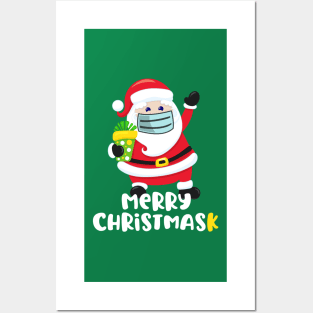 Merry Christmask Santa Wearing Mask Merry Christmas 2020 Posters and Art